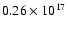 $0.26\times 10^{17}$