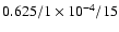 $0.625/1\times 10^{-4}/15$