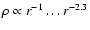 $\rho \propto r^{-1}\dots r^{-2.3}$