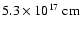 $ 5.3\times 10^{17}~{\rm cm}$
