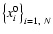 $\big\{x^{0}_{i}\big\}_{i=1,\ N}$