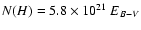 $N(H)=5.8\times 10^{21}~E_{B-V}$