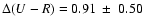 $\Delta(U-R) = 0.91~ \pm~ 0.50$