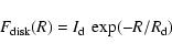 \begin{displaymath}F_{\rm disk}(R) = I_{\rm d} \: \exp( -R/R_{\rm d})
\end{displaymath}
