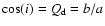 $ \cos(i) = Q_{\rm d} = b/a$