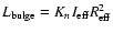 $L_{\rm bulge} = K_n I_{\rm eff} R_{\rm eff}^2$
