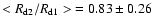 $<R_{\rm d2}/R_{\rm d1}>\ = 0.83 \pm 0.26$