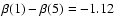 $\beta(1) - \beta(5) = -1.12$