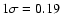 $1\sigma = 0.19$