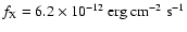 $f_{\rm X} = 6.2 \times 10^{-12}~{\rm erg ~cm^{-2}
~ s^{-1}}$