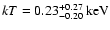 ${kT} = 0.23_{-0.20}^{+0.27}~{\rm keV}$