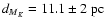 $d_{M_K} = 11.1 \pm 2~{\rm pc}$
