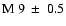 $\rm M~9~ \pm~ 0.5$