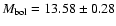 $M_{\rm bol}=13.58\pm0.28$