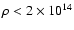 $\rho < 2 \times 10^{14}$
