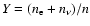 $Y=(n_{\rm e} + n_{\nu})/n$
