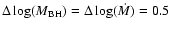 $\Delta \log({M_{\rm BH}}) = \Delta \log({\dot{M}}) = 0.5$