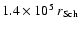 $1.4 \times 10^5 ~{r_{\rm Sch}}$