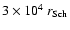 $3 \times 10^4~ {r_{\rm Sch}}$