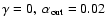 $\gamma = 0, \ \alpha _{\rm out} = 0.02$