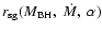 ${r_{\rm sg}}({M_{\rm BH}}, ~ {\dot{M}}, ~ \alpha)$