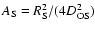 $A_{\rm S}=R_{\rm S}^2/(4D_{\rm OS}^2)$