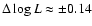 $\Delta \log L \approx \pm 0.14$