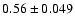 $0.56\pm0.049$