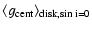 $\displaystyle \langle g_{\rm cent}\rangle_{\rm disk, \sin i=0}$