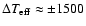 $\Delta T_{\rm eff}\approx \pm 1500$