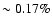 $\sim0.17\%$