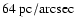 $64~{\rm pc/arcsec}$