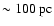 $\sim100~{\rm pc}$