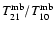 $T^{\rm mb}_{21}/T^{\rm mb}_{10}$