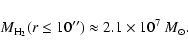 \begin{displaymath}M_{\rm H_2}(r\leq10{''})\approx2.1\times10^7~{M_\odot}.
\end{displaymath}