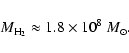 \begin{displaymath}M_{\rm H_2}\approx 1.8\times10^8~{M_\odot}.
\end{displaymath}