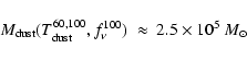 \begin{displaymath}M_{\rm dust}(T_{\rm dust}^{60,100},f_\nu^{100}) ~ \approx ~ 2.5 \times 10^5
~{M_{\odot}}
\end{displaymath}