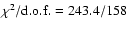 $\chi^2/{\rm d.o.f.}=243.4/158$