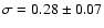 $\sigma=0.28\pm0.07$