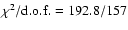 $\chi^2/{\rm d.o.f.}=192.8/157$