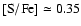 $\rm [S/Fe]\simeq 0.35$
