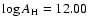 $\log A_{\rm H} = 12.00$