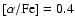 $[\alpha/{\rm Fe}]=0.4$