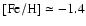 $\rm [Fe/H] \simeq -1.4$