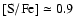 ${\rm [S/Fe]} \simeq 0.9$
