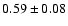 $0.59\pm0.08$