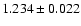 $1.234\pm0.022$