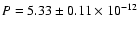 $P=5.33\pm0.11 \times 10^{-12}$