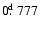 $0\hbox{$.\!\!^{\rm d}$ }777$