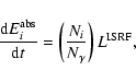 \begin{displaymath}\frac{{\rm d}E_i^{\rm abs}}{{\rm d}t}=\left(\frac{N_i}{N_\gamma}\right) L^{\rm
ISRF},
\end{displaymath}